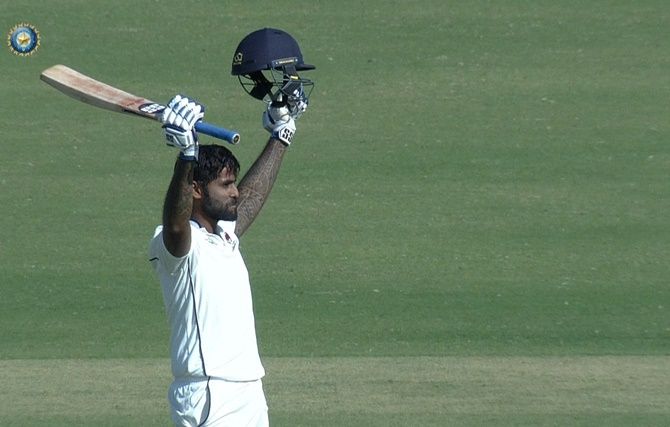 Suryakumar Yadav’s 134 off 130 balls, including 17 fours and 3 sixes, kept Mumbai in the hunt in their Ranji Trophy match against Saurashtra in Rajkot on Thursday.  