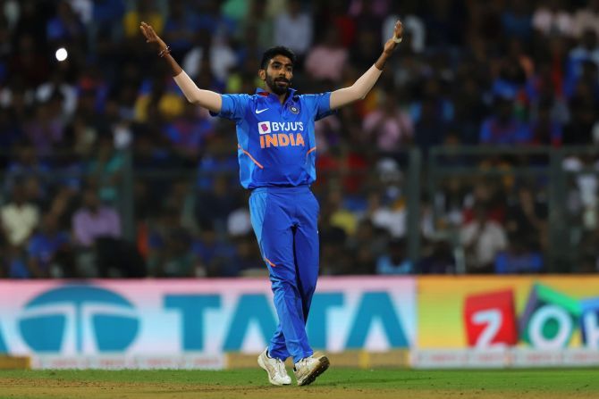 Jasprit Bumrah was hammered for 50 runs in his 7-over spell in the 1st ODI in Mumbai on Tuesday