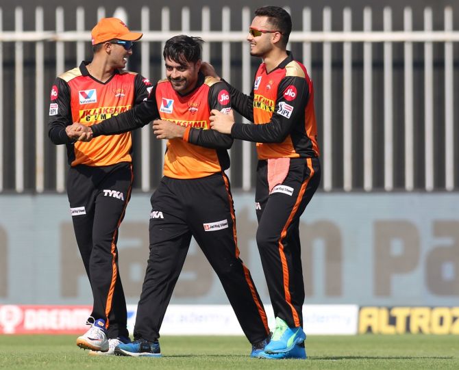 Rashid Khan, who was the pick of the SunRisers bowlers, conceding 22 runs in four overs, including a wicket of Quinton de Kock.