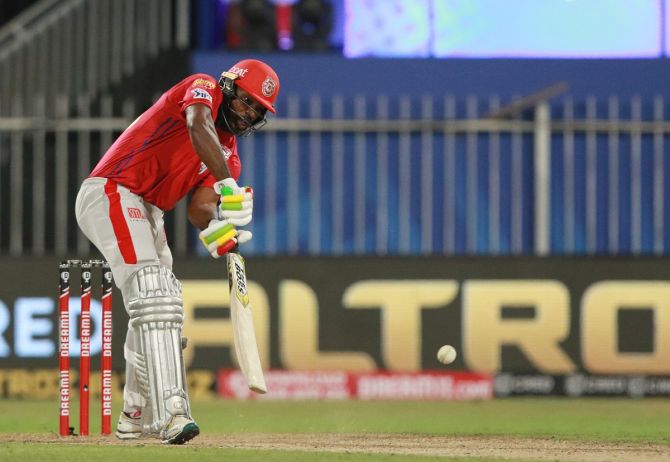 Chris Gayle struck five sixes in his 45-ball 53 before he was run out on the penultimate ball with the scores tied on 171 against Virat Kohli's Royal Challengers Bangalore.