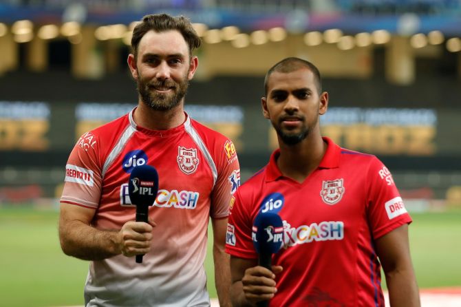 Glenn Maxwell and Nicholas Pooran are all smiles after guiding Kings XI to a comfortable victory over Delhi Capitals in Dubai on Tuesday