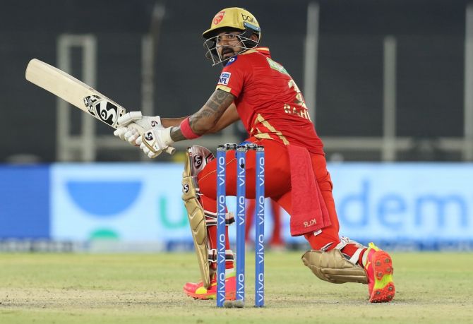 Skipper K L Rahul scored a 57-ball 91 to rally Punjab Kings in their IPL match against Royal Challengers Bangalore 