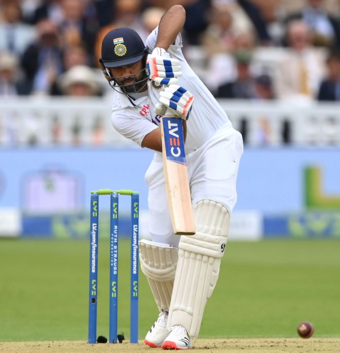 Rohit Sharma adopted caution in the first hour before going for his shots later