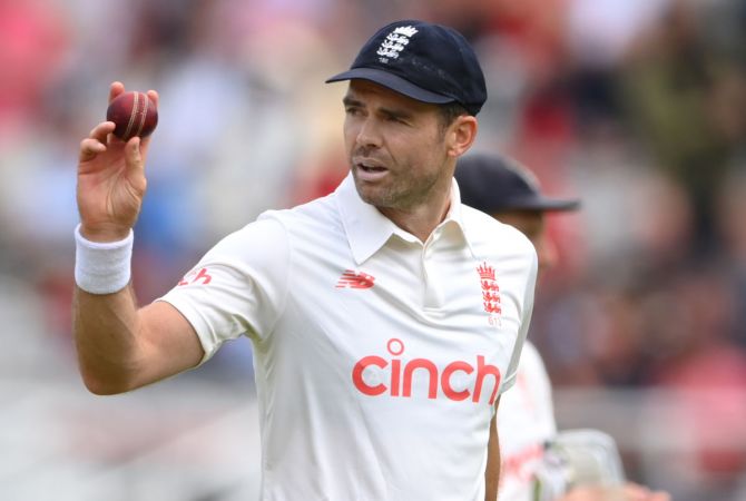 England pacer James Anderson acknowledges the applause as he leaves the field after taking five wickets in India's first innings. 