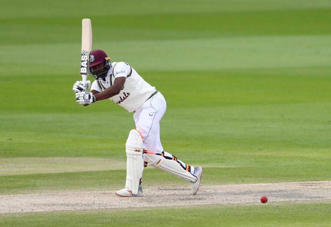 West Indies captain Kraigg Brathwaite attempted a needless second run off the bowling of Yasir Shah and was caught well short when Hasan Ali’s direct throw hit the stumps.