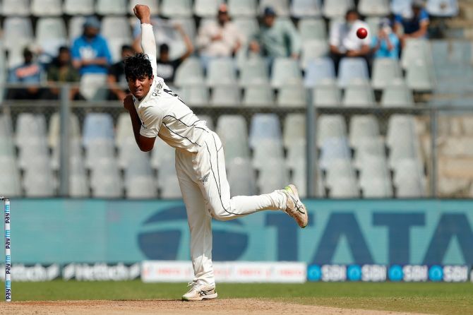 New Zealand spinner Rachin Ravindra bagged three wickets in India's second innings, including that of skipper Virat Kohli, in the second Test, in Mumbai, on Sunday.