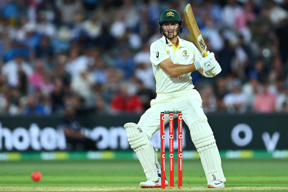 Australia's Marnus Labuschagne bats during his knock of 97 not out 