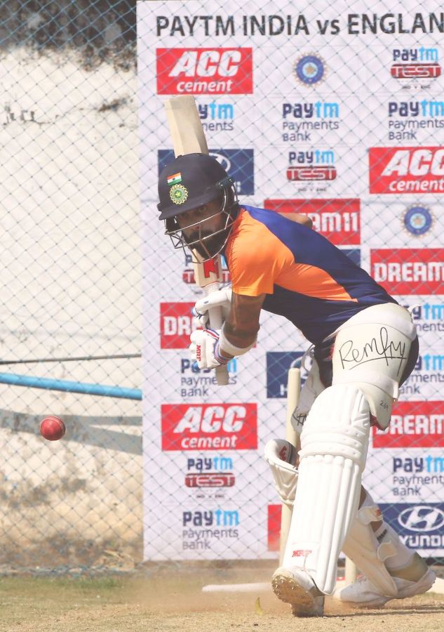Virat Kohli bats in the nets at a training session on Friday