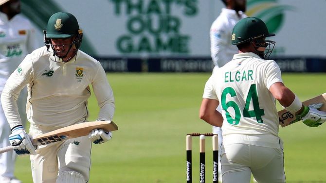 Dean Elgar and Rassie van der Dussen steadied the ship for South Africa after losing Aiden Markram early.
