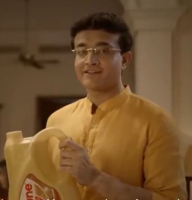 The television commercial for Adani's Fortune brand of rice bran oil starring Ganguly were pulled down after the former cricketer was admitted to the Woodlands Hospital in Kolkata following a 'mild heart attack'.