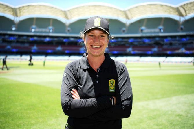 Umpire Claire Polosak was also the first woman to stand in a men's domestic fixture in Australia in her first List A match in Australia in 2017.