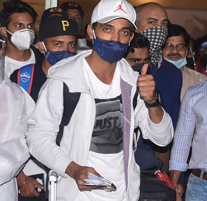 India captain Ajinkya Rahane on his arrival in Mumbai on Thursday