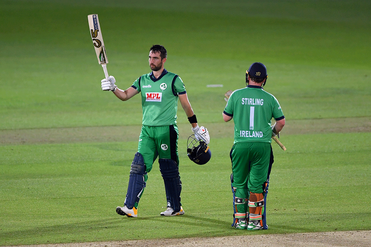 Ireland captain Andy Balbirnie struck a century to help Ireland beat South Africa by 43 runs to win the 2nd match of the three-match series in Malahide on Tuesday  