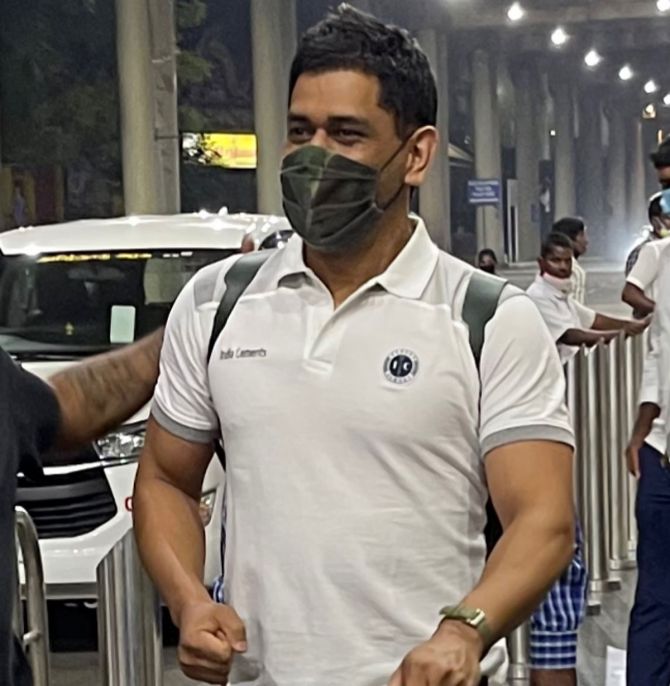 Mahendra Singh Dhoni arrives in Chennai for CSK's training camp