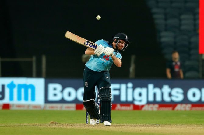 England opener Jonny Bairstow ducks a bouncer during the first One-Day International against India, in Pune, on Tuesday.
