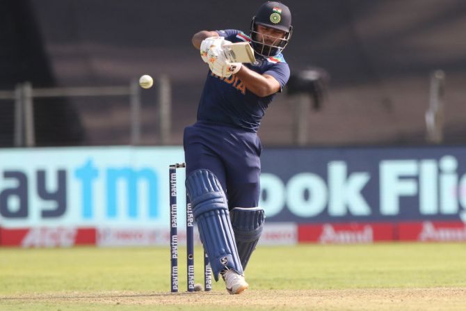 Rishabh Pant smoked Ben Stokes for back-to-back sixes in the 41st over to bring up his 2nd ODI half-century