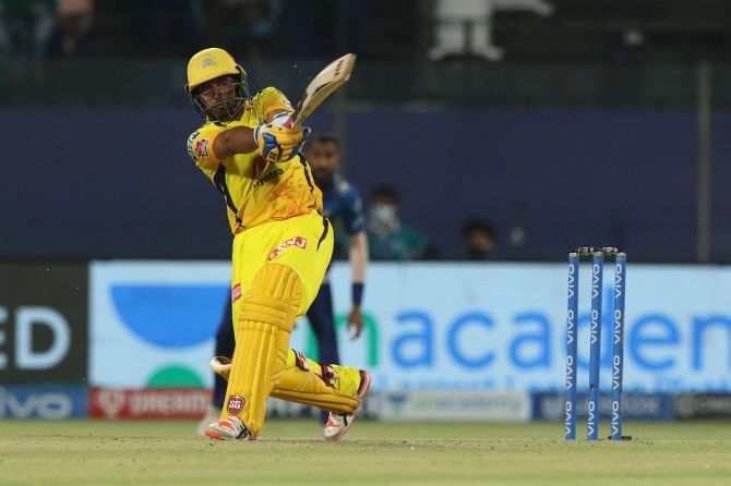 Ambati Rayudu hit 7 sixes in a blazing 72 off 27 balls as Chennai Super Kings posted their highest total against Mumba Indians in the IPL match in Delhi on Saturday.