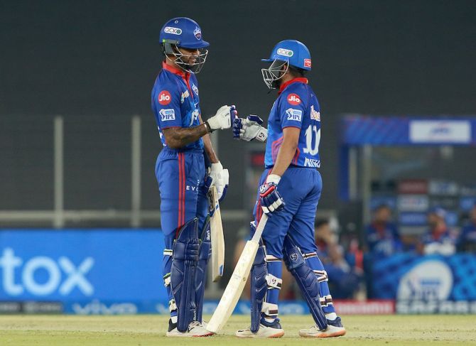 Delhi Capitals' openers Shikhar Dhawan and Prithvi Shaw ensured they scored at over 10-an-over in the Powerplay