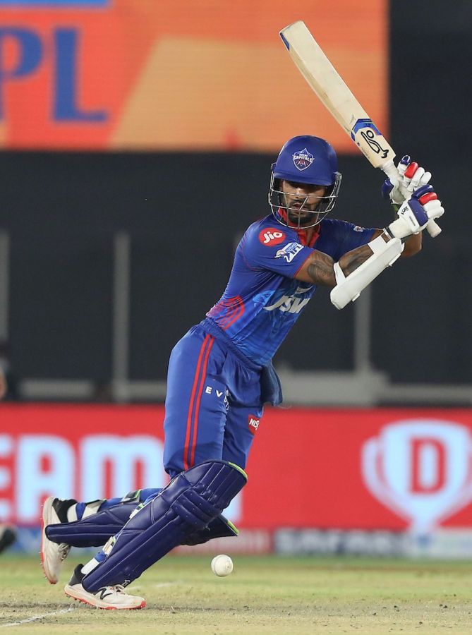 Shikhar Dhawan made 68 not as he guided Delhi Capitals to a 7-wicket win on Sunday