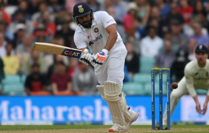 Rohit Sharma glances the ball with soft hands