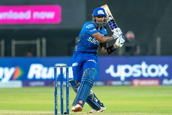 Suryakumar Yadav's breezy 68 off 37 balls, which included  5 fours and 6 sixes, was the only bright spot in Mumbai Indians' batting during the IPL match against Royal Challengers Bangalore, in Pune, on Saturday.