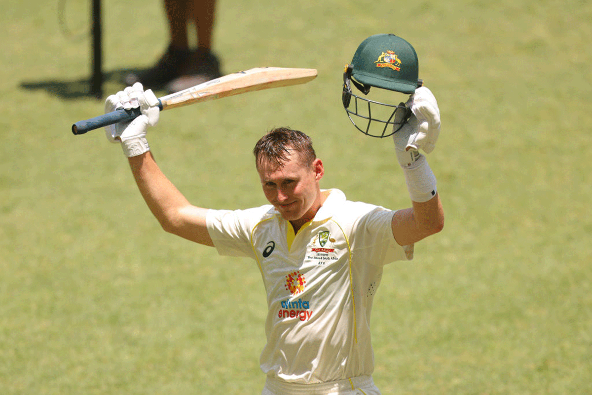 Marnus Labuschagne became only the eighth batsman to register a double and single century in the same Test, ending unbeaten on 104 from 110 deliveries