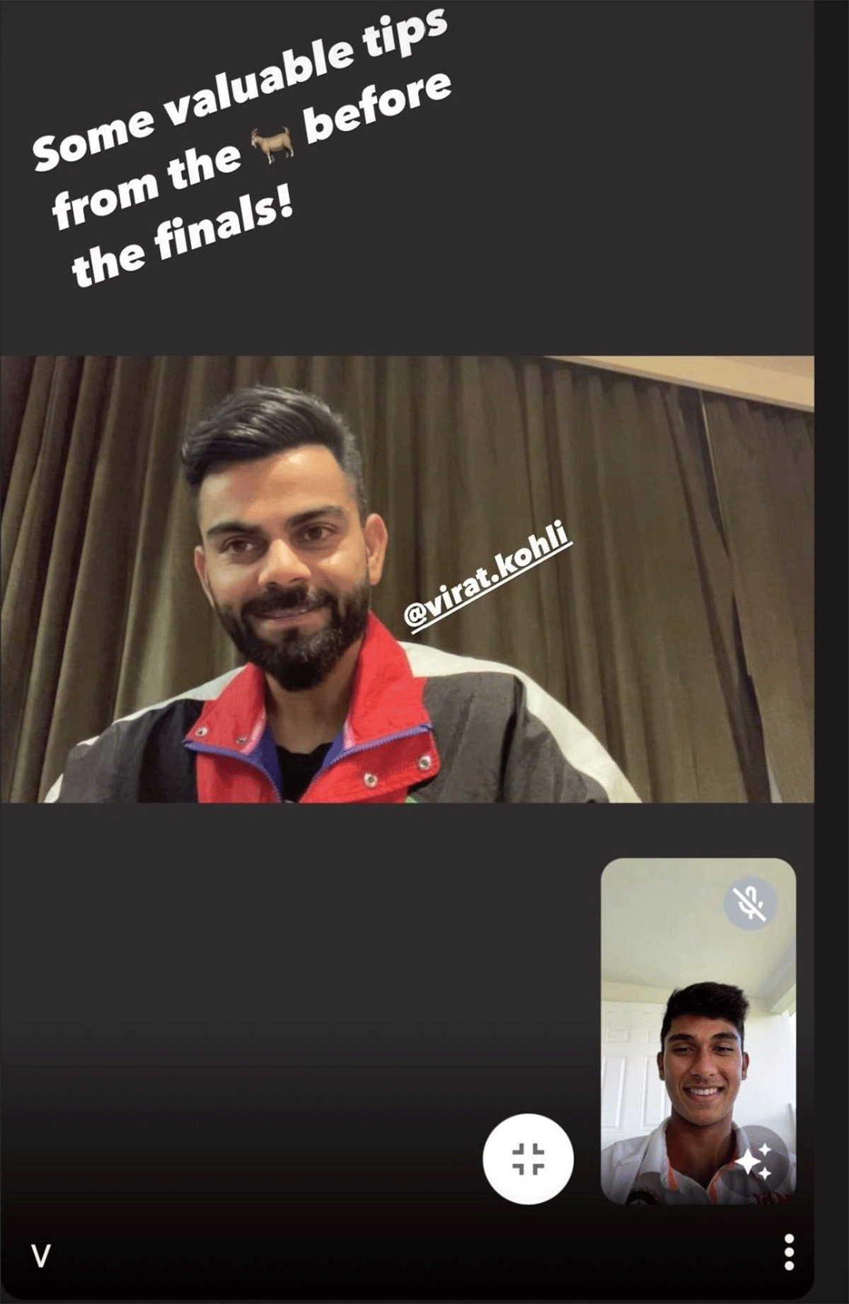 Virat Kohli had an online meeting with the current Under-19 team on Thursday