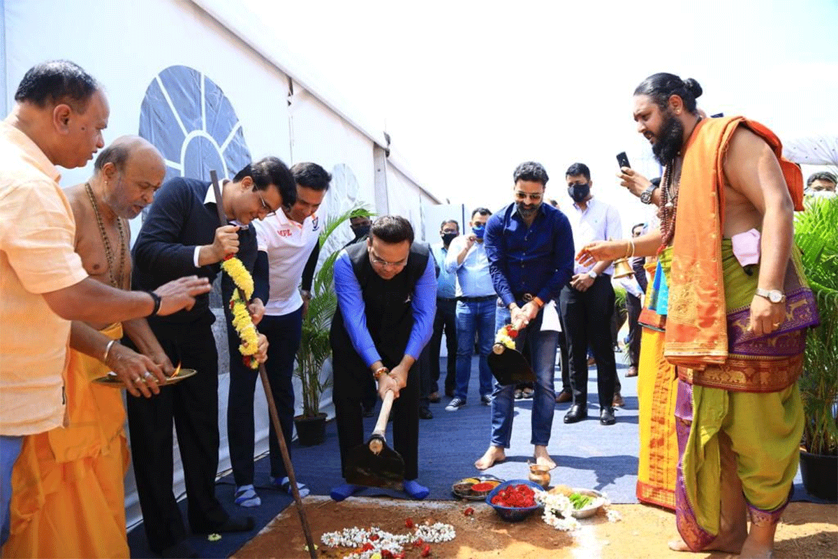 BCCI secretary Jay Shah and BCCI president Sourav Ganguly lay the foundation stone for the new National Cricket Academy in Bengaluru on Monday.