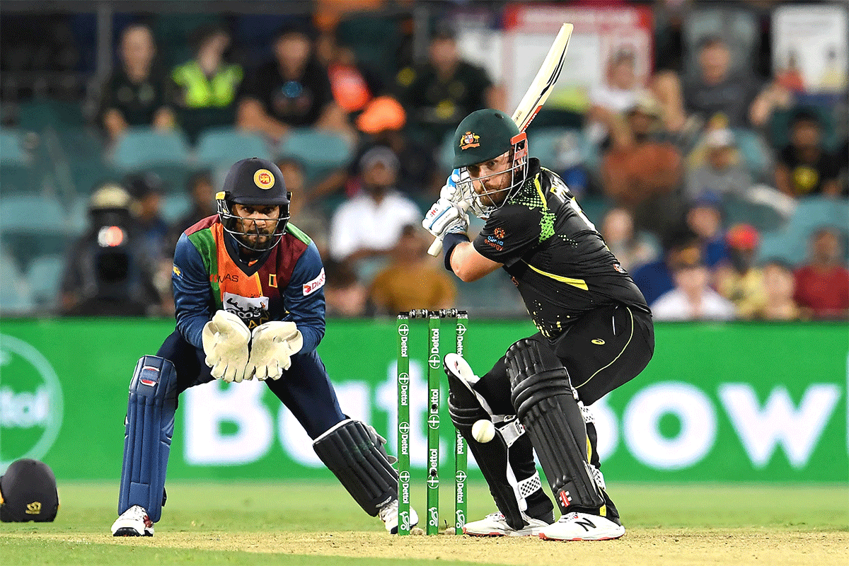 Captain Aaron Finch anchored Australia's chase with a solid 35 on top of the order 
