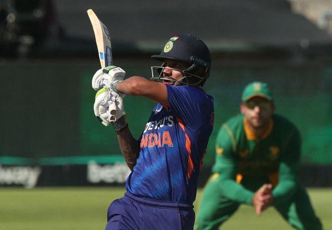 India opener Shikhar Dhawan bats during his 73-ball 61, which was studded with 5 fours and a six.