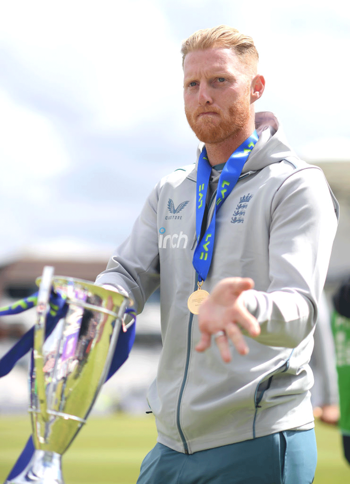 England captain Ben Stokes celebrates after winning the 3rd Test against New Zealand at Headingley on Monday