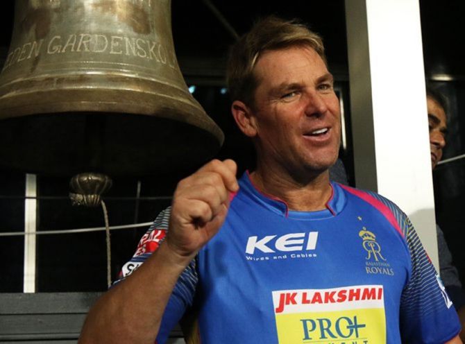 Shane Warne in Rajasthan Royals colours when the franchise won the inaugural edition of the Indian Premier League in 2008. 