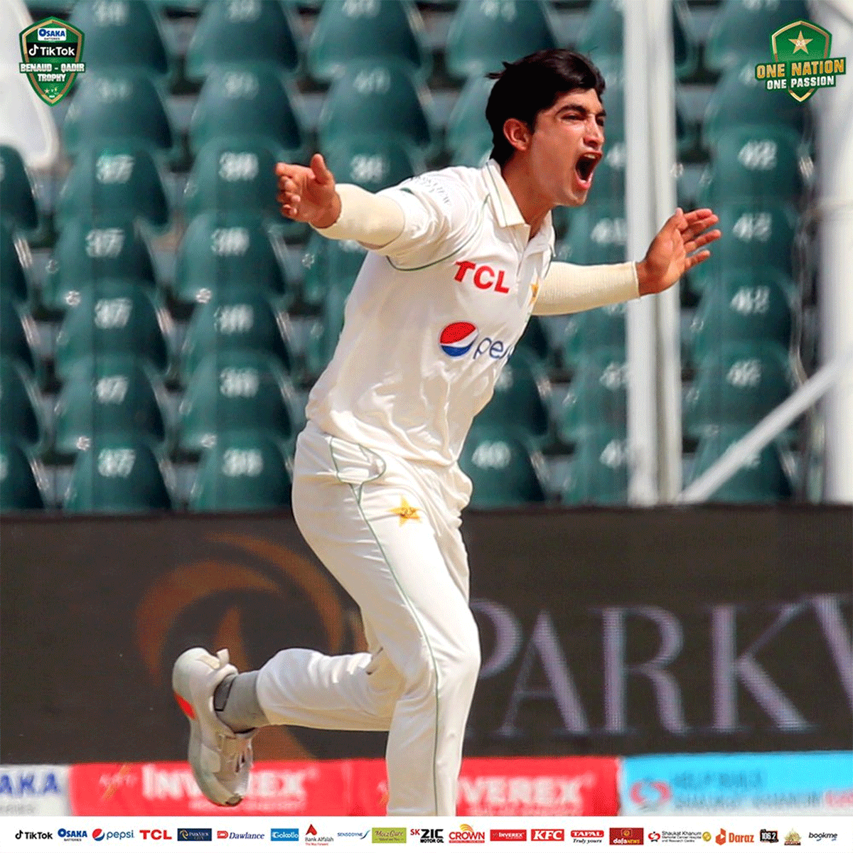 Pakistan pacer Naseem Shah had figures of 2 for 40 on Day 1 of the 3rd Test in Lahore on Monday