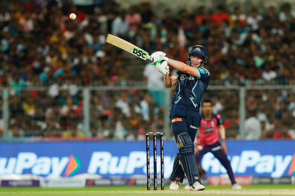 David Miller struck five sixes, including three in the final over when 17 runs were needed in a thrilling chase of 189 as Gujarat Titans became the 3rd team to reach the final in their debut season.
