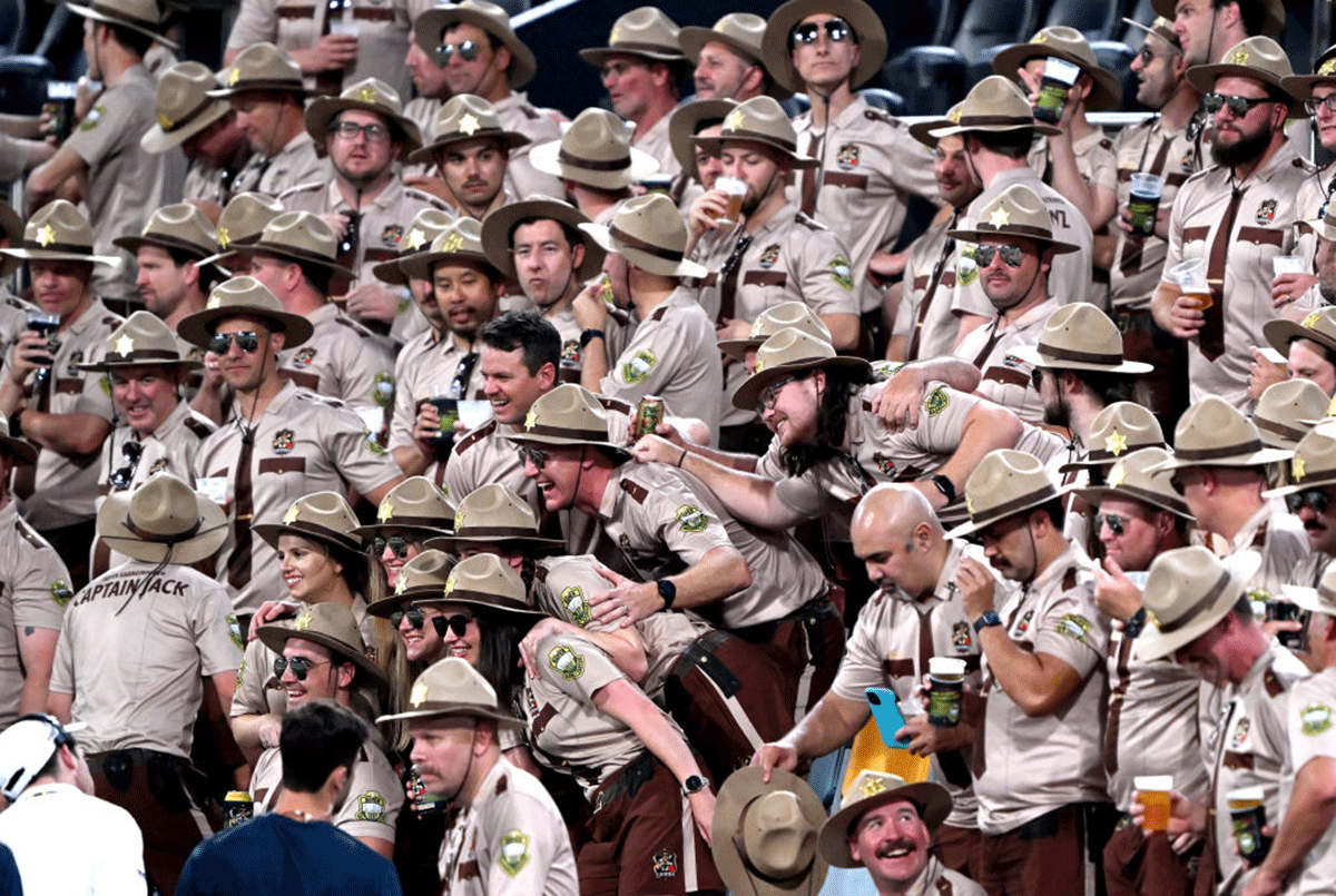 Fans dressed up as Sheriffs on Monday