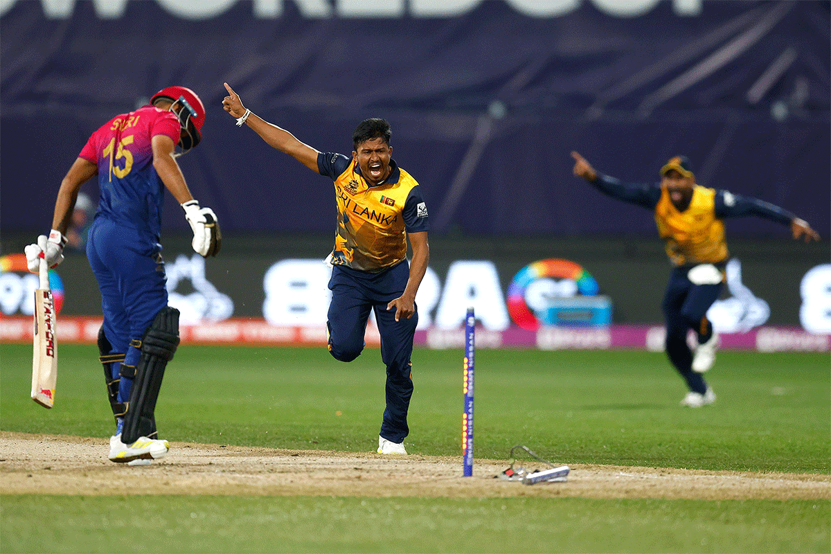 Srl Lanka's Dushmantha Chameera had figures of 3 for 15 as he led his team to victory