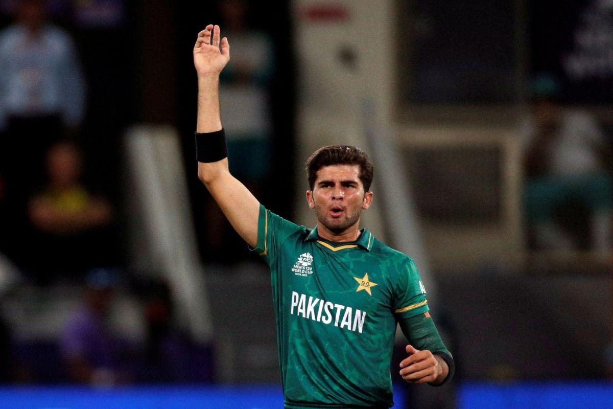 Pakistan's Shaheen Shah Afridi reacts