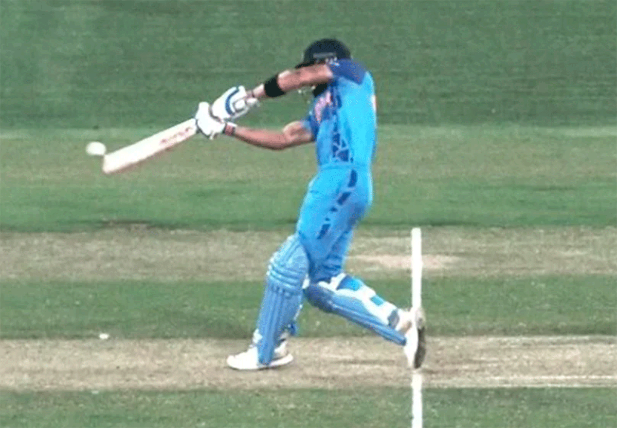 Virat Kohli hit a waist-high no ball for a six in the final over against Pakistan to tilt the match in India's favour
