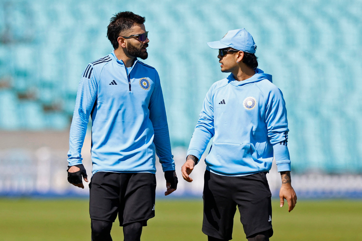 Virat Kohli and Ishan Kishan at a training session. India captain Rohit Sharma said he doesn't want the team to be over-reliant on one or two players