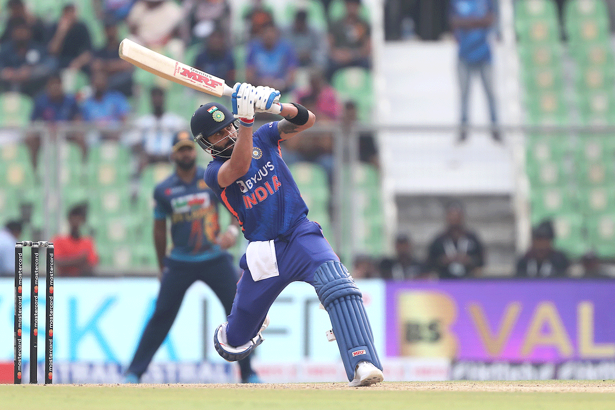 Virat Kohli bats en route an unbeaten 166 in the 3rd ODI in Thiruvananthapuram on Sunday