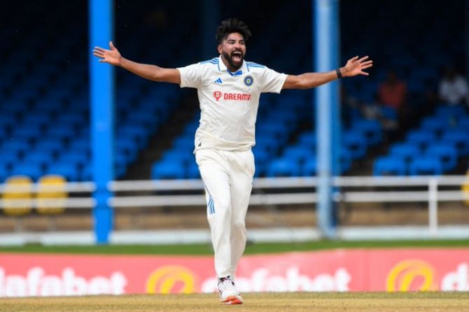 Mohammed Siraj ran through the West Indies lower order in the first innings to finish with a career-best figures of 5 for 60 in 23.4 overs during Day 4 of the second Test at Queen’s Park Oval, Port of Spain, on Sunday.