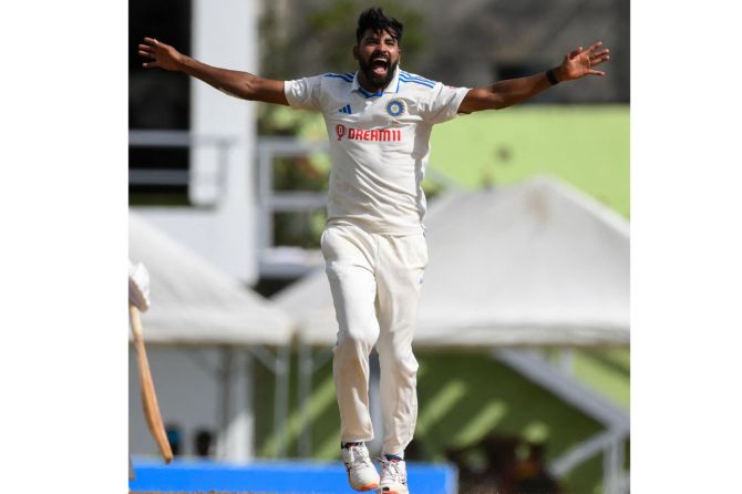 Mohammed Siraj picked his maiden Man of the Match in Test cricket for his 5 for 60 in the first innings of the 2nd Test against West Indies at Port of Spain in Trinidad