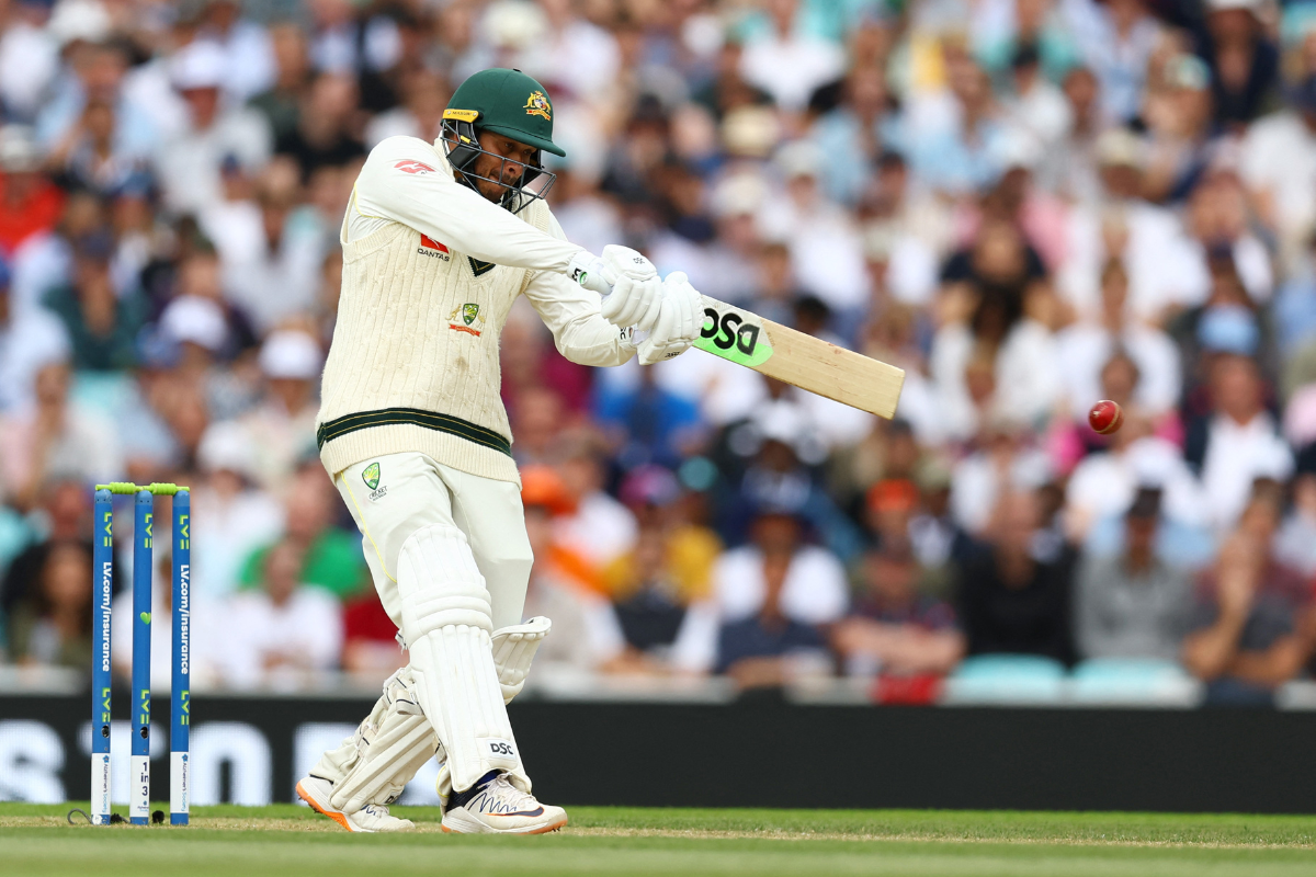 Australia's Usman Khawaja bats