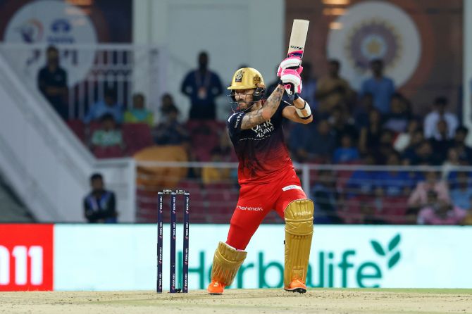 On a track that was challenging for the batters, RCB skipper Faf du Plessis top-scored with a knock of 44 off 40