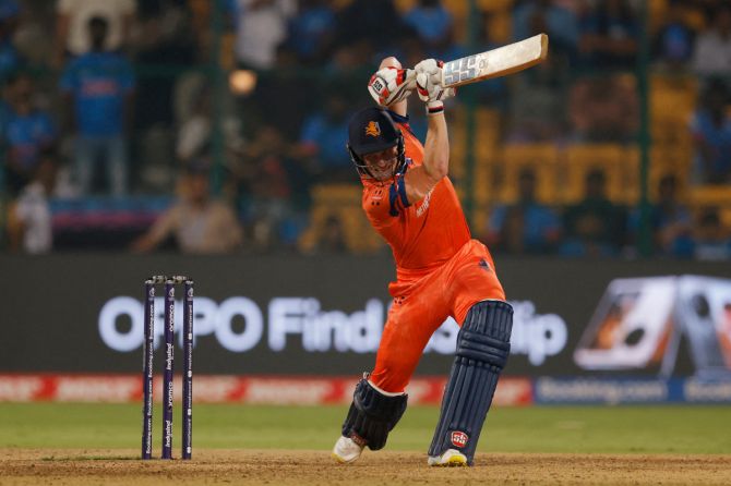 Netherlands' Sybrand Engelbrecht was the second highest scorer for the Dutch with 45 off 80
