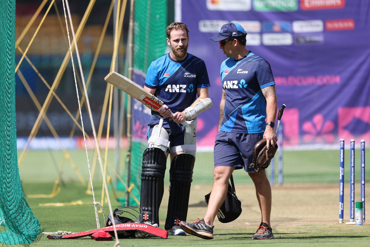 Kane Williamson at a training session
