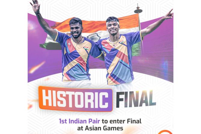 Satwiksairaj Rankireddy and Chirag Shetty dominated their Malaysian opponents for place in the final at the Asian Games
