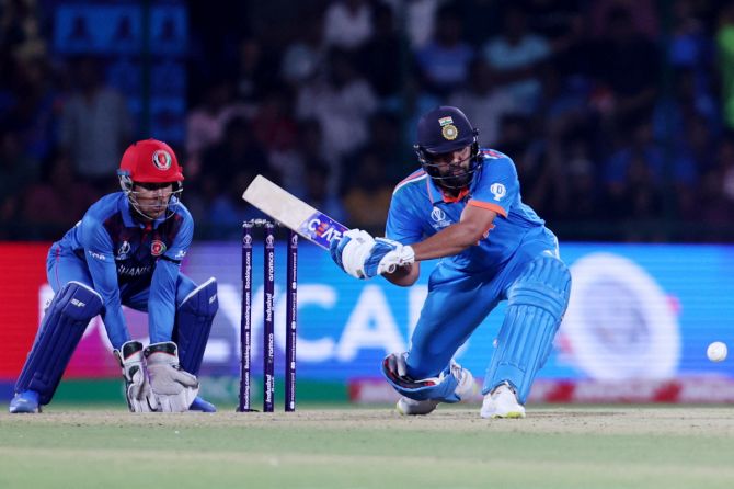 Rohit Sharma completed 1000 runs in the ODI World Cup en route his blazing ton