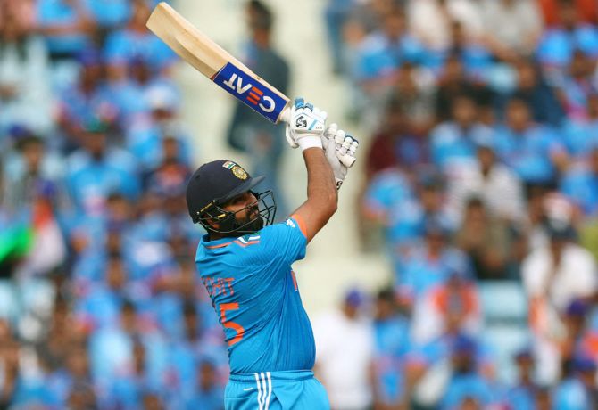 Rohit Sharma scored 87 off 101 balls to give India a fighting total