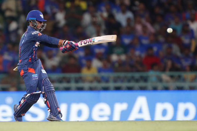 Ayush Badoni scored an unbeaten 55 off 35 balls to help resurrect the Lucknow Super Giants innings during the IPL match against Delhi Capitals in Lucknow on Friday.